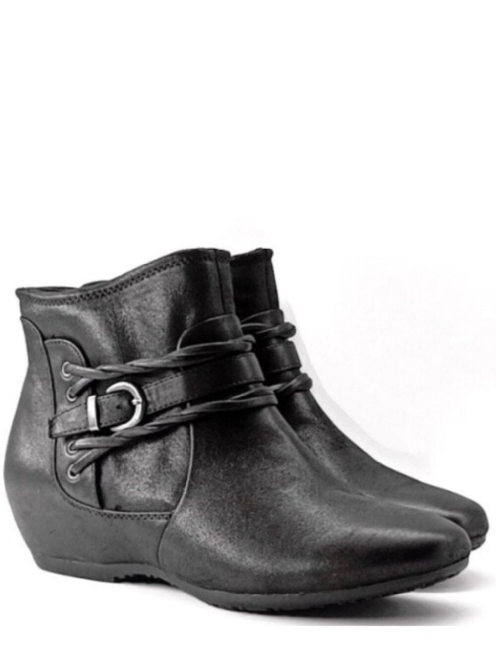 New Black Vegan Leather Women's BareTrap Rebound Low Heel Chelsea Boots 8